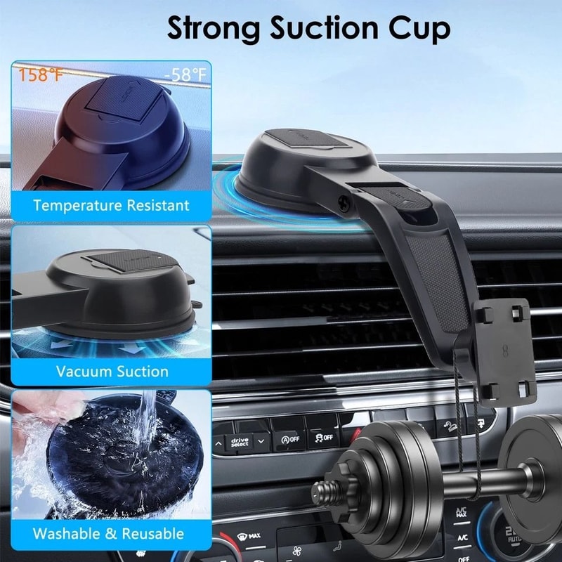 Suction Cup CarPlay Screen Mount Rotation Holder Universal Dashboard Mount 5