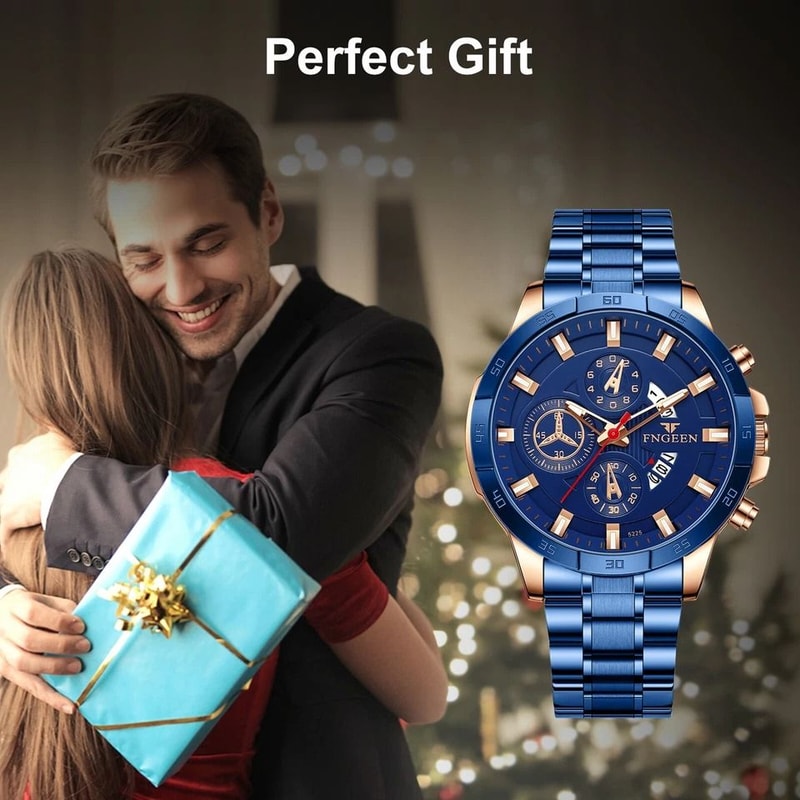 Stainless Steel Classic Watch Waterproof Men Business Wristwatch Elegant Timepiece Gift 2