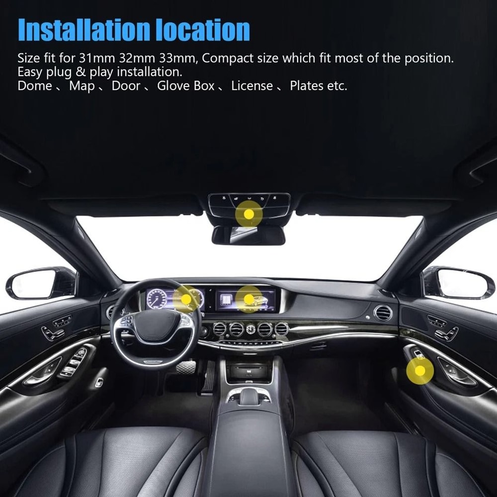 White LED Dome Map Interior Bulbs SMD Car Light Upgrade 3