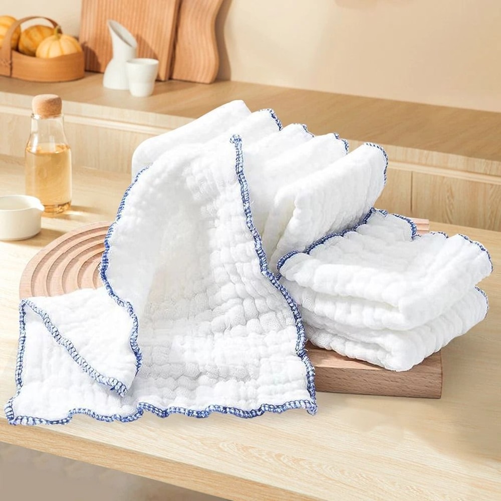 Cotton Kitchen Towels Super Absorbent Washing Rags NonAbrasive Dish Cloths For Cooking Cleaning 0