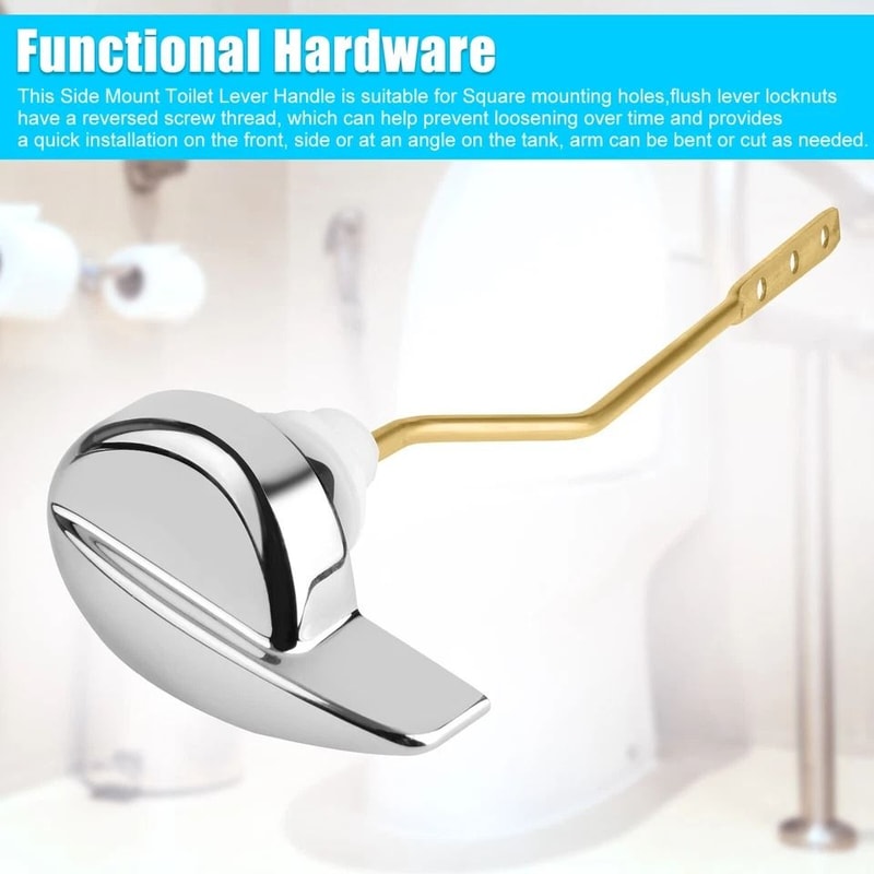 Side Mount Toilet Flush Lever Handle Easy Use Angle Fits 5