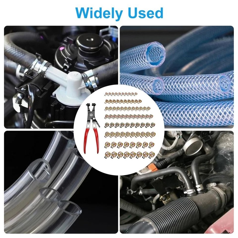 Durable Adjustable Hose Clamp Kit 80Piece Assortment For Automotive And Plumbing 2