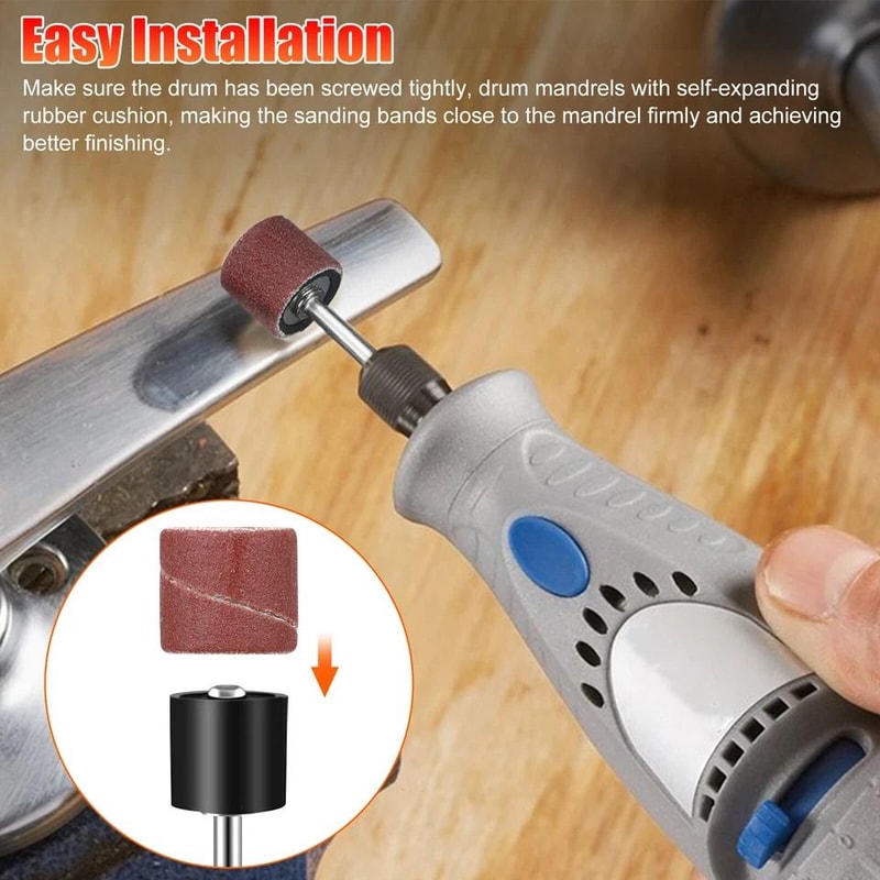 Drum Kit For Nail Drill With Sanding Bands And Mandrels 2