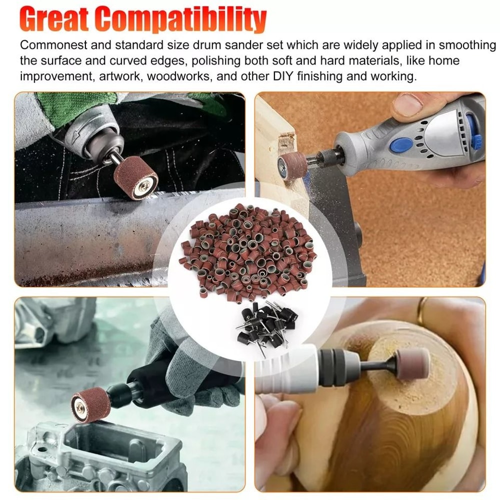 Drum Kit For Nail Drill With Sanding Bands And Mandrels 3