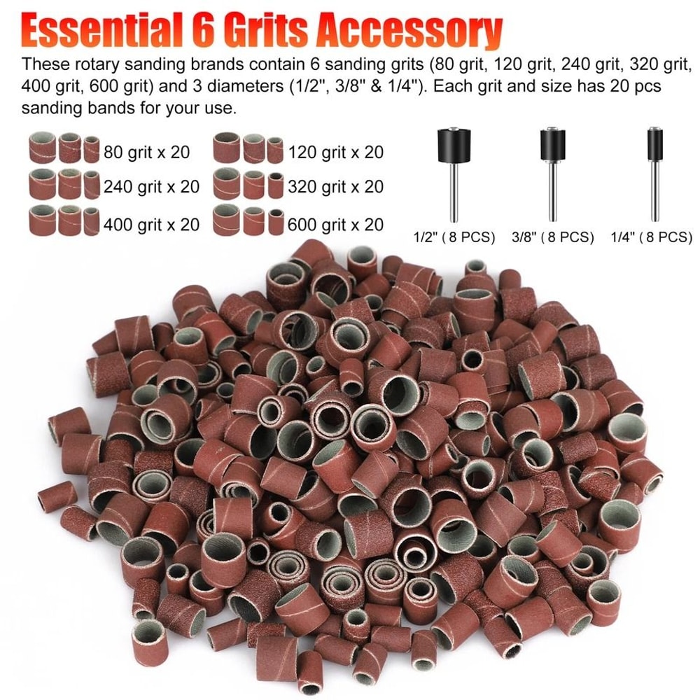 Drum Kit For Nail Drill With Sanding Bands And Mandrels 5