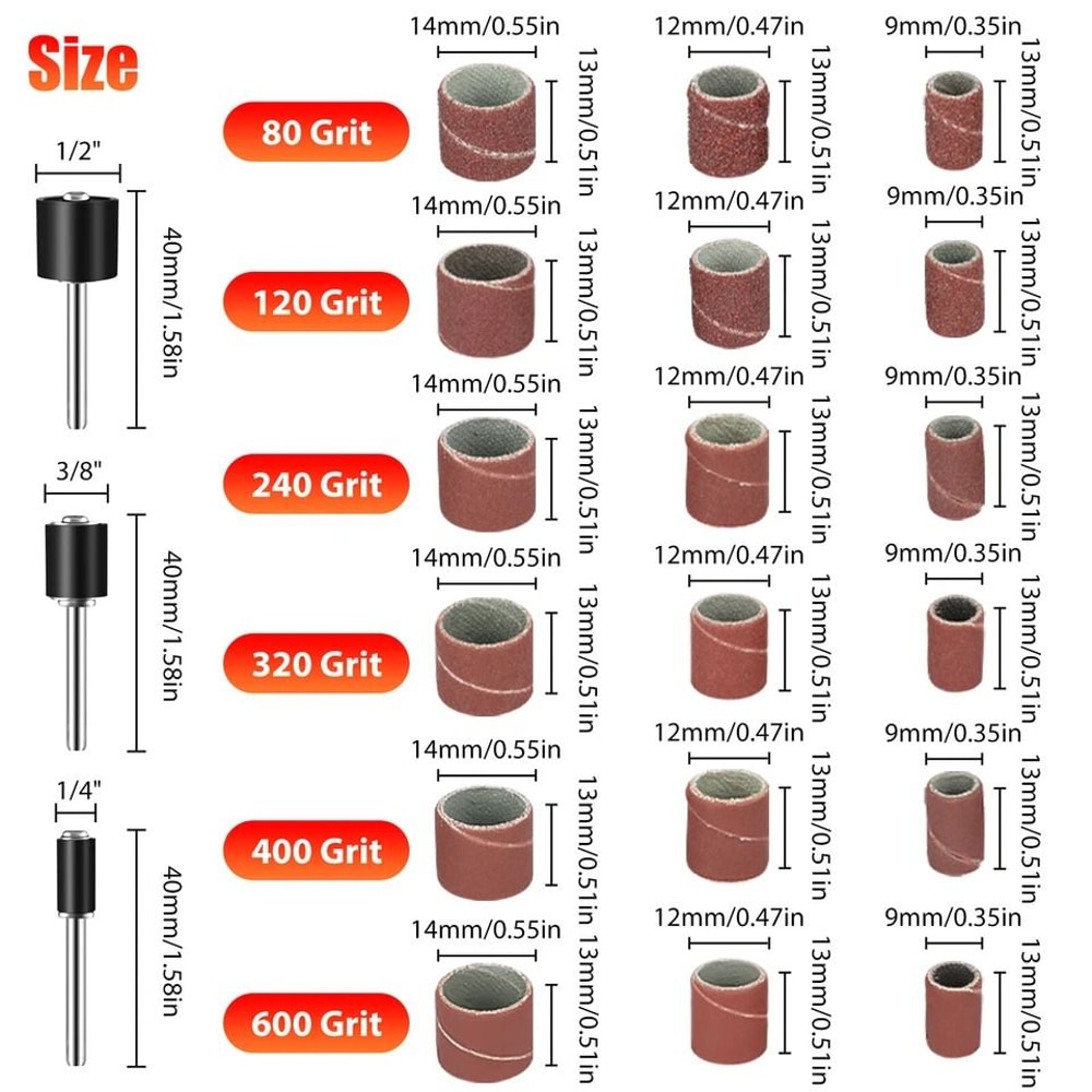 Drum Kit For Nail Drill With Sanding Bands And Mandrels 6