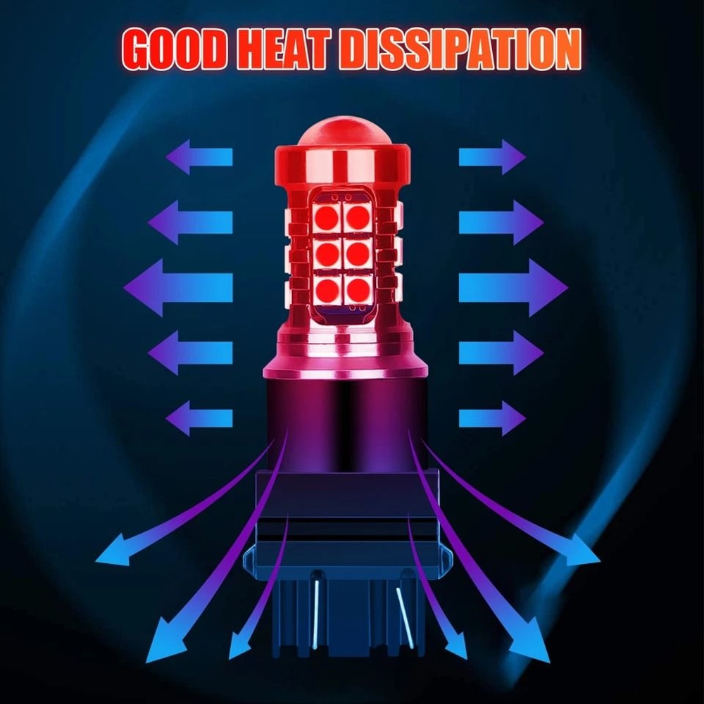 LED Red Strobe Tail Blinking Bulbs For Brake Light Warning Safety 4