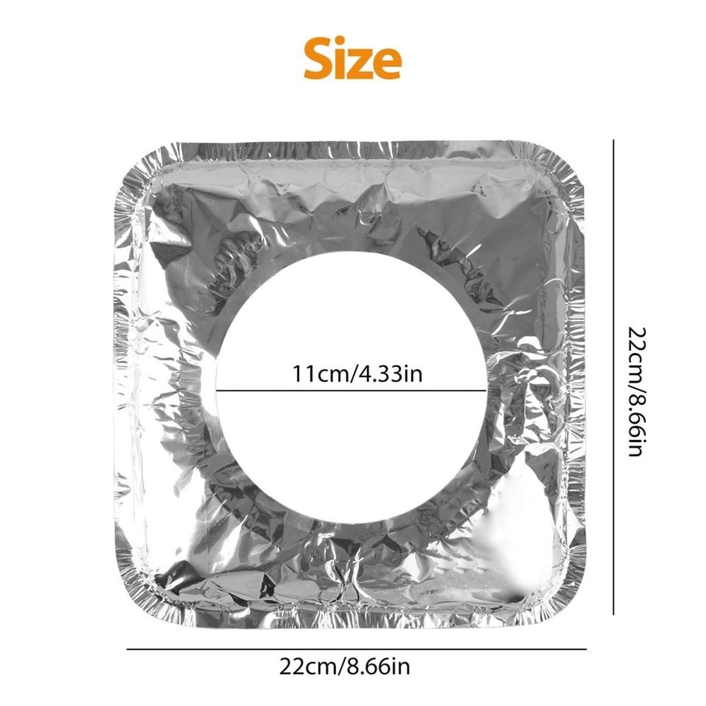 Heavy Duty Disposable Aluminum Stove Burner Liners Square Gas Burner Cover Tin Protector 6