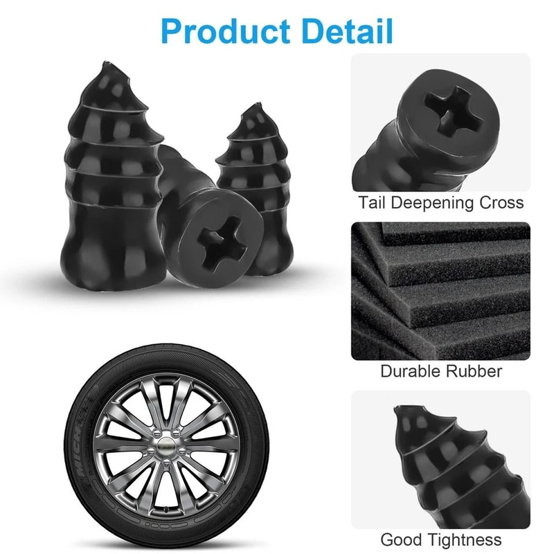 Rubber Nails Tire Repair Screws For Tyre Puncture Durable Tire Repair Solution 7