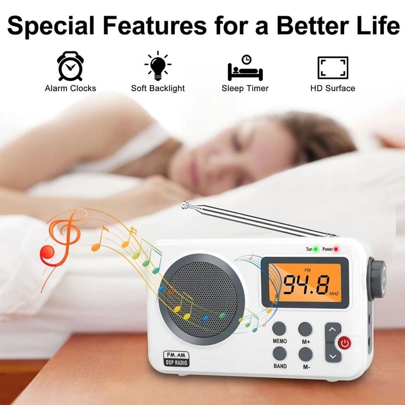 Clear Loud Digital Radio Player With LCD Screen And Rechargeable Battery 6