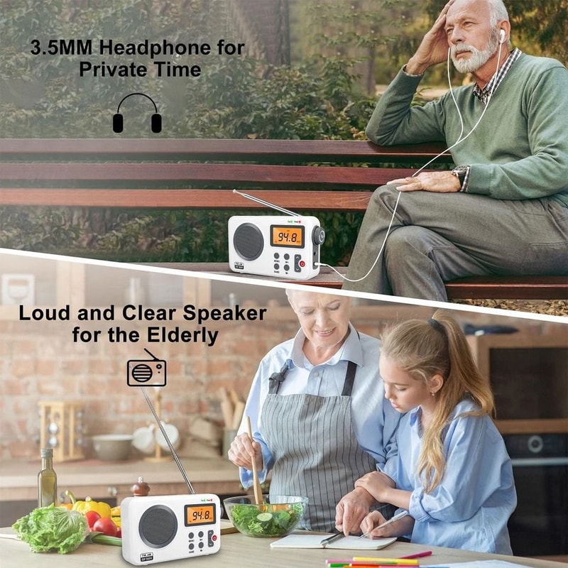 Clear Loud Digital Radio Player With LCD Screen And Rechargeable Battery 8