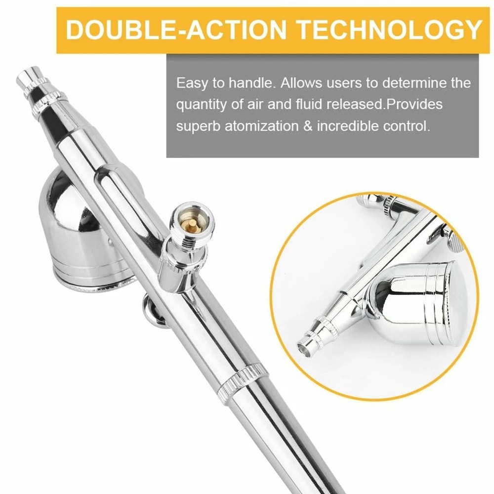 Airbrush Kit With Dual Action Gravity Feed Spray Gun For Painting Crafting 6
