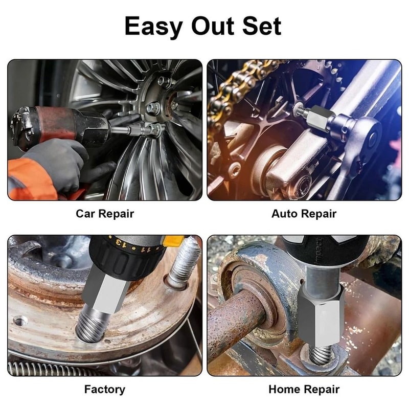 Broken Bolt Remover Tool Set MultiSpline Screw Extractor For Drill 1