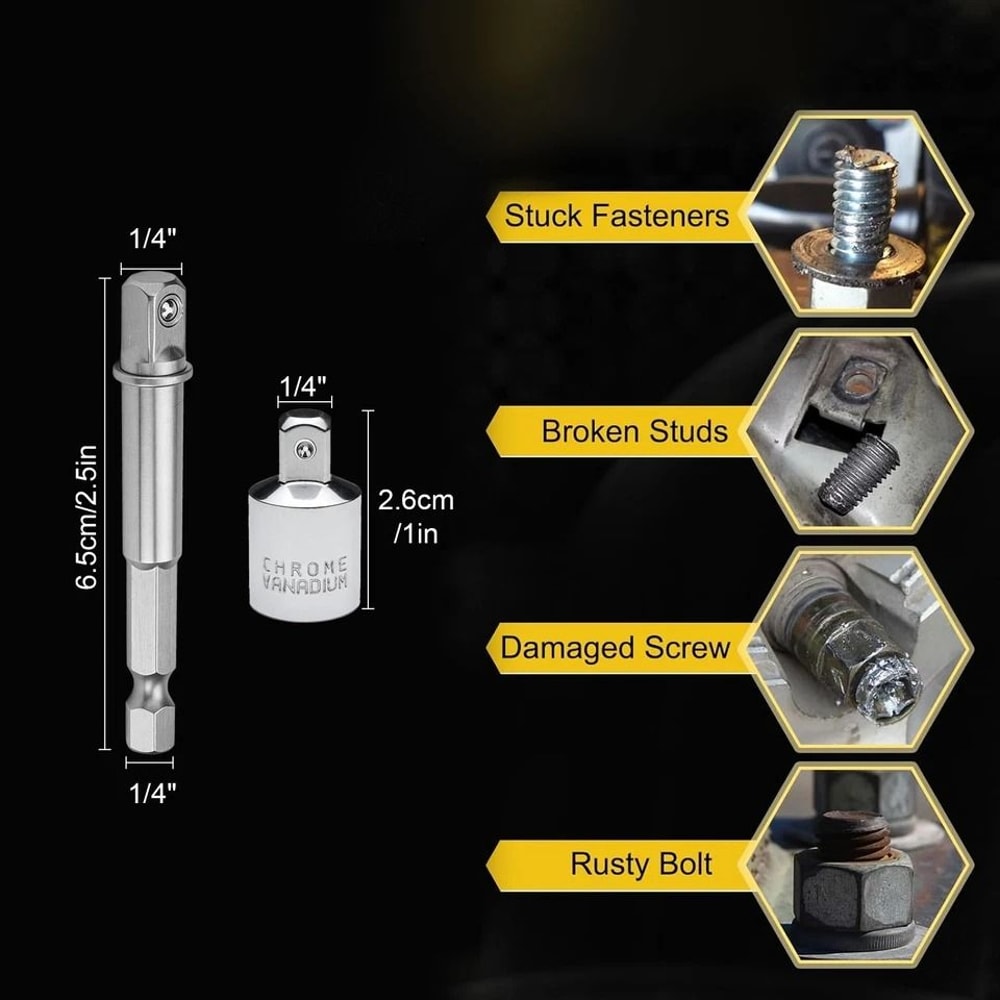 Broken Bolt Remover Tool Set MultiSpline Screw Extractor For Drill 4