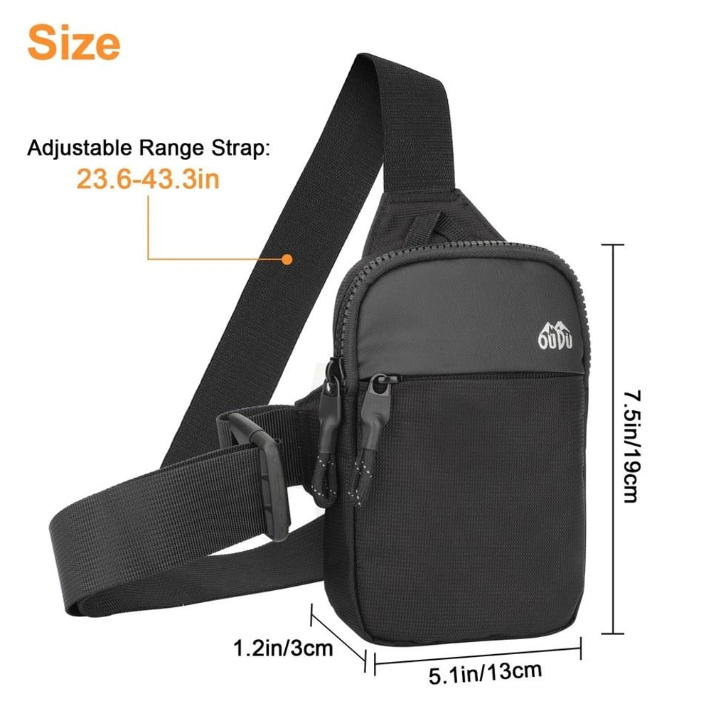 Compact Waterproof Chest Backpack For Men Women Adjustable Sling Shoulder Bag 1