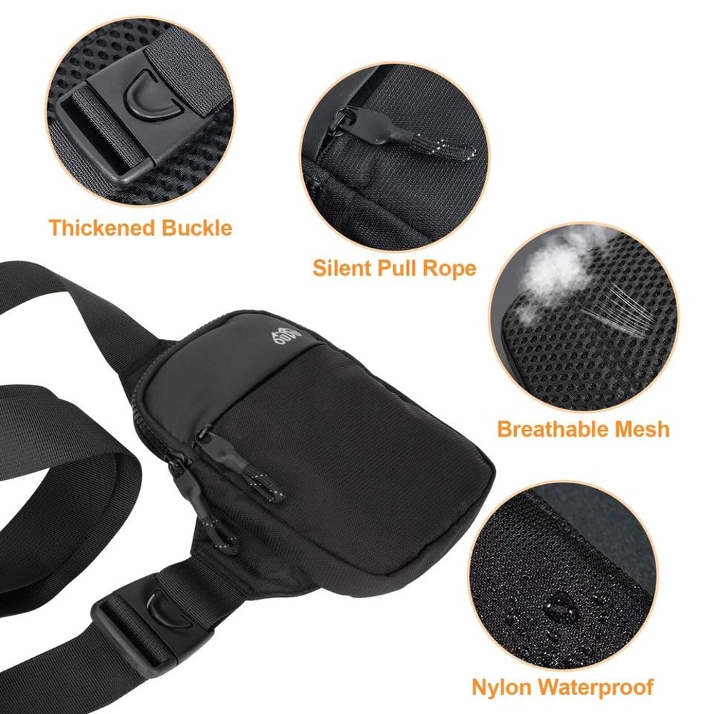 Compact Waterproof Chest Backpack For Men Women Adjustable Sling Shoulder Bag 5