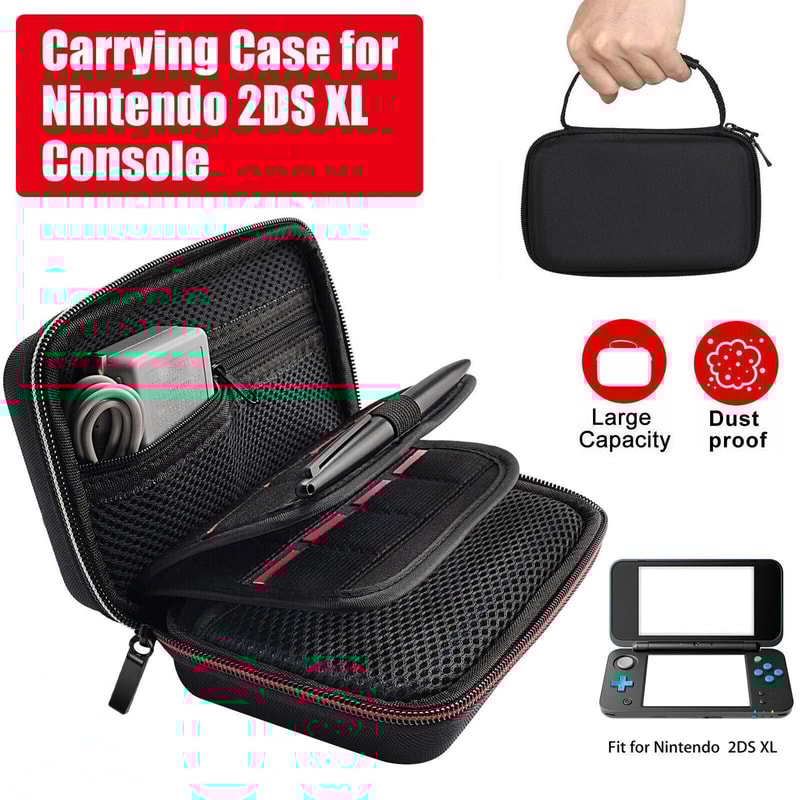 Hard Shell Carrying Case Protective Travel Cover Pouch Black 4