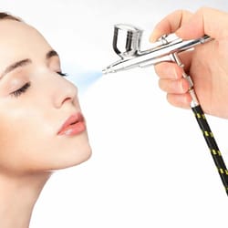 airbrush kit with dual action, gravity feed spray gun for painting & crafting