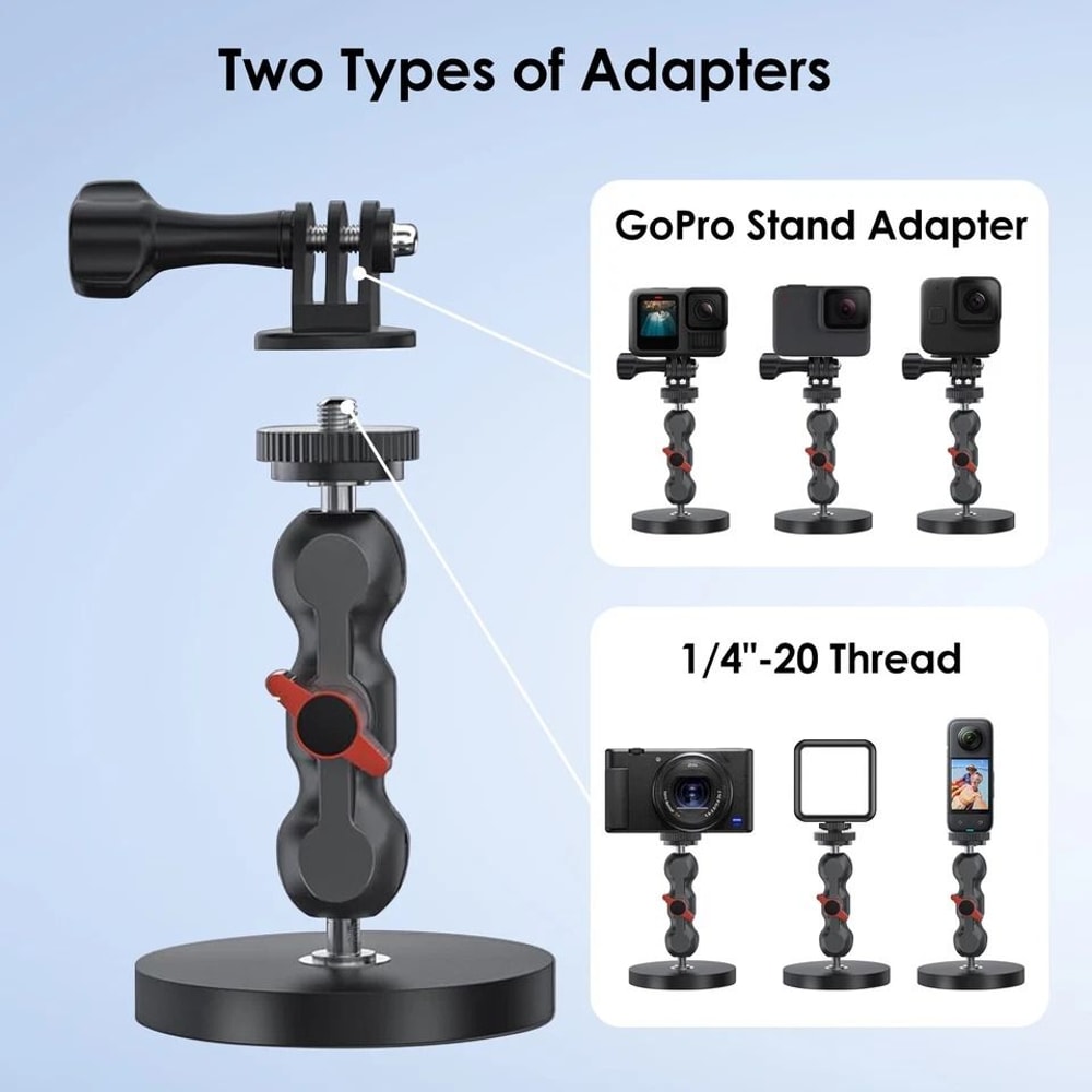 Adjustable Magnetic Camera Mount UltraStrong Ball Head Mount For Cameras Smartphones And More 5