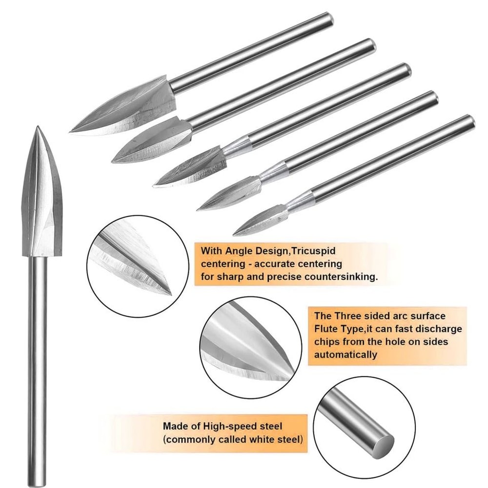 Wood Carving Drill Bits Set Engraving Cutter 2