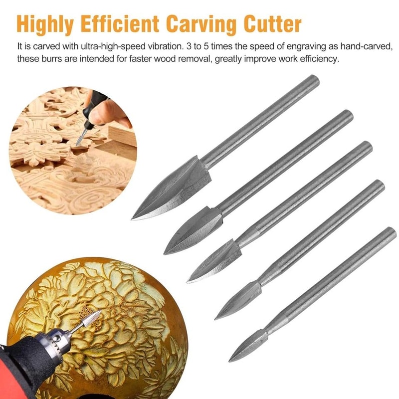 Wood Carving Drill Bits Set Engraving Cutter 6