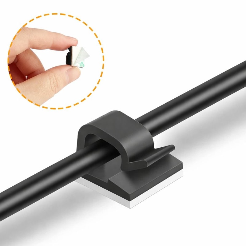 SelfAdhesive Cable Clips For Cord Management Wire Tie Holders Clamp Organizer 0