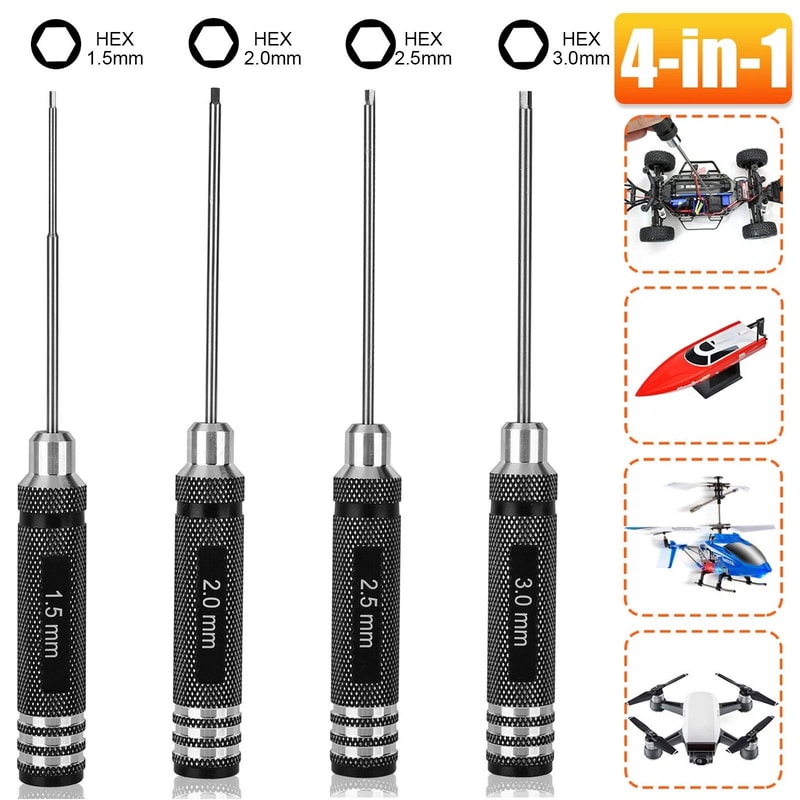 RC Tools Kit Hex Screwdrivers For Helicopter Boat And Drone Repair 6
