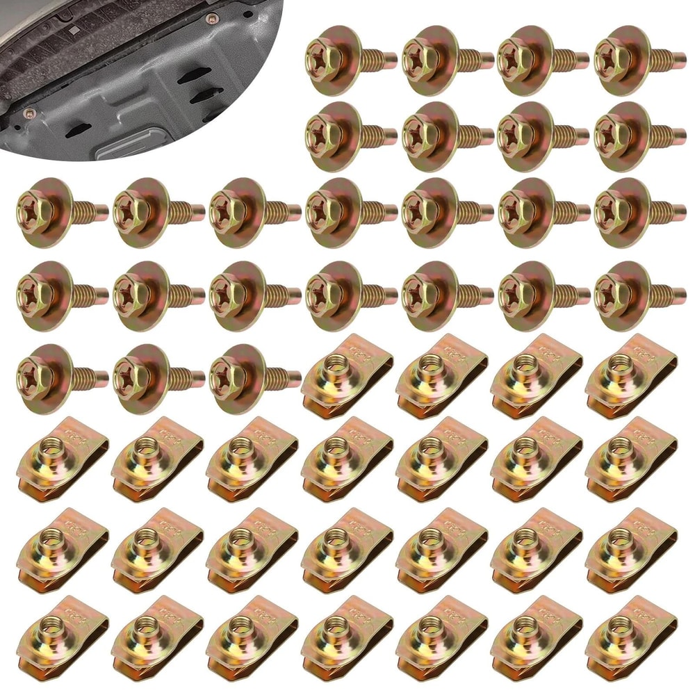 HeavyDuty Metal Car Body Bolt U Nut Clip Kit For Quick Fixing 6
