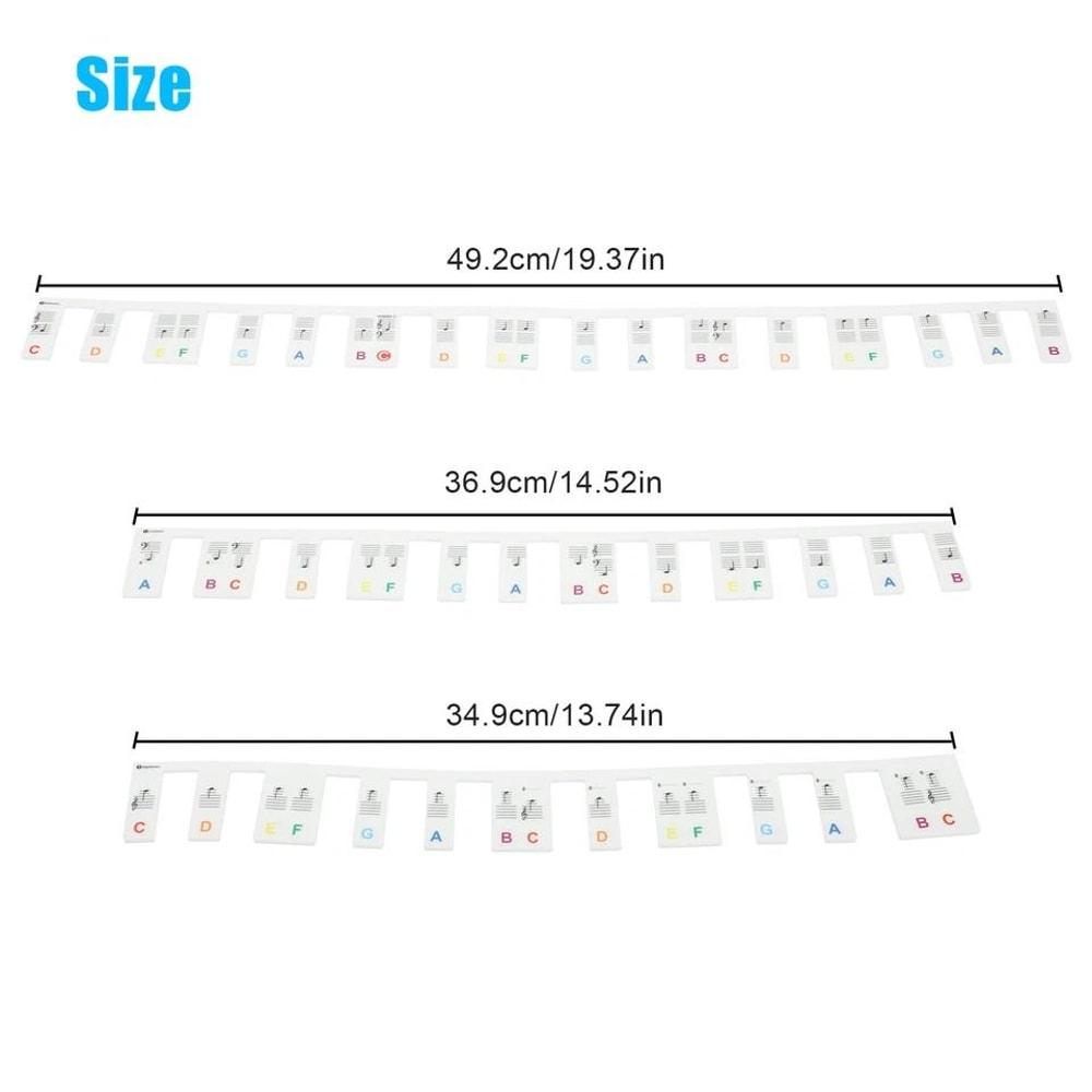 Reusable Piano Stickers Removable Silicone Keyboard Note Labels For Easy Learning 3