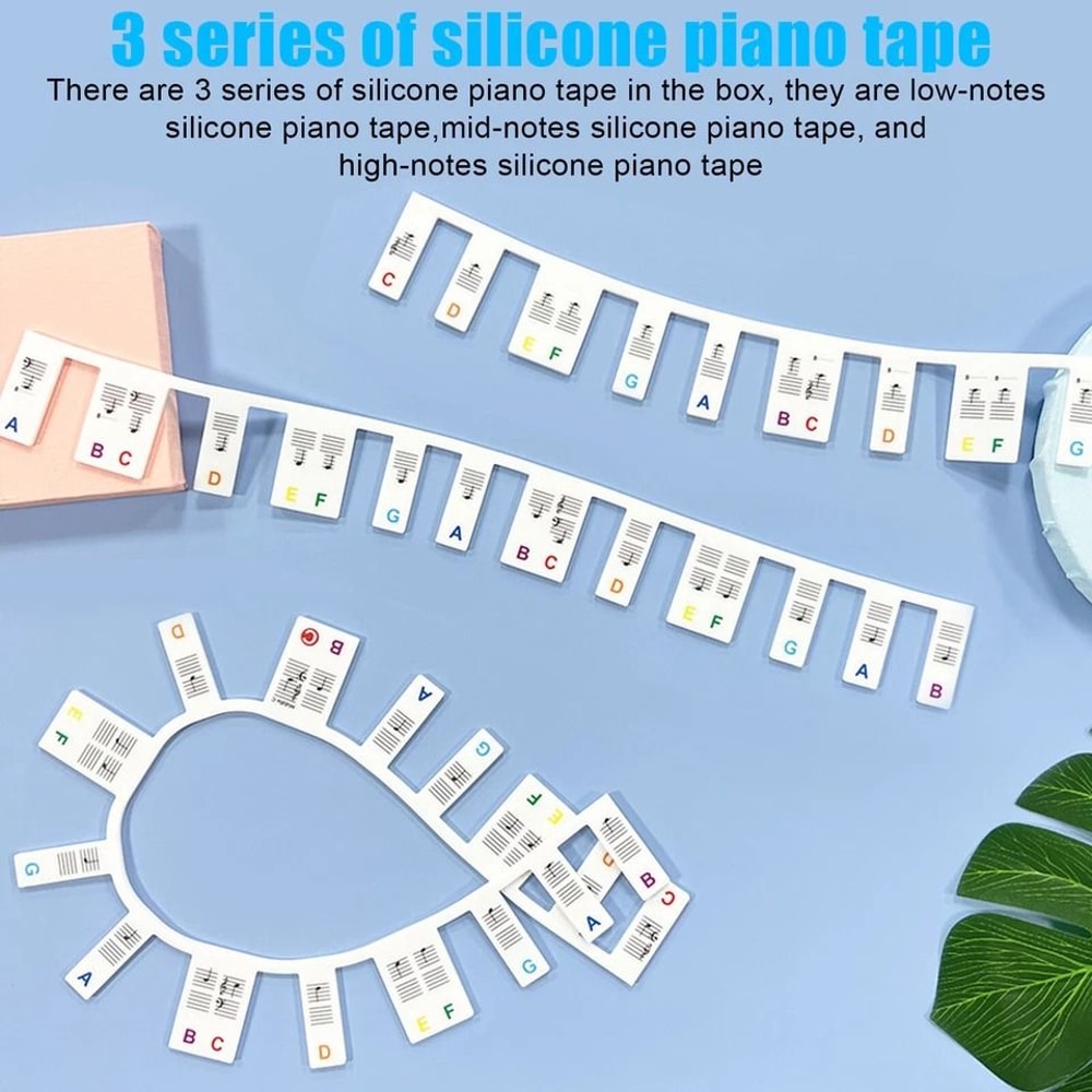 Reusable Piano Stickers Removable Silicone Keyboard Note Labels For Easy Learning 2