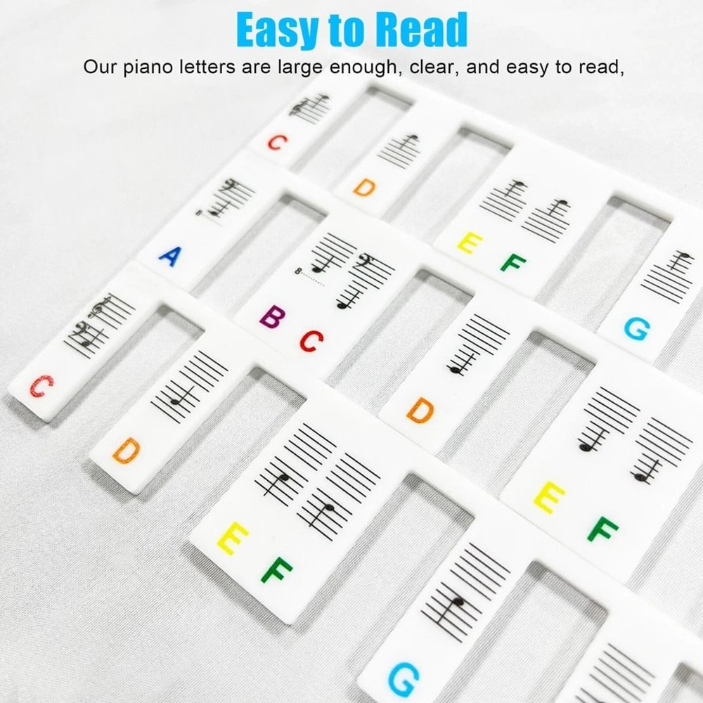 Reusable Piano Stickers Removable Silicone Keyboard Note Labels For Easy Learning 5