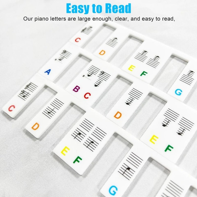 Reusable Piano Stickers Removable Silicone Keyboard Note Labels For Easy Learning 5