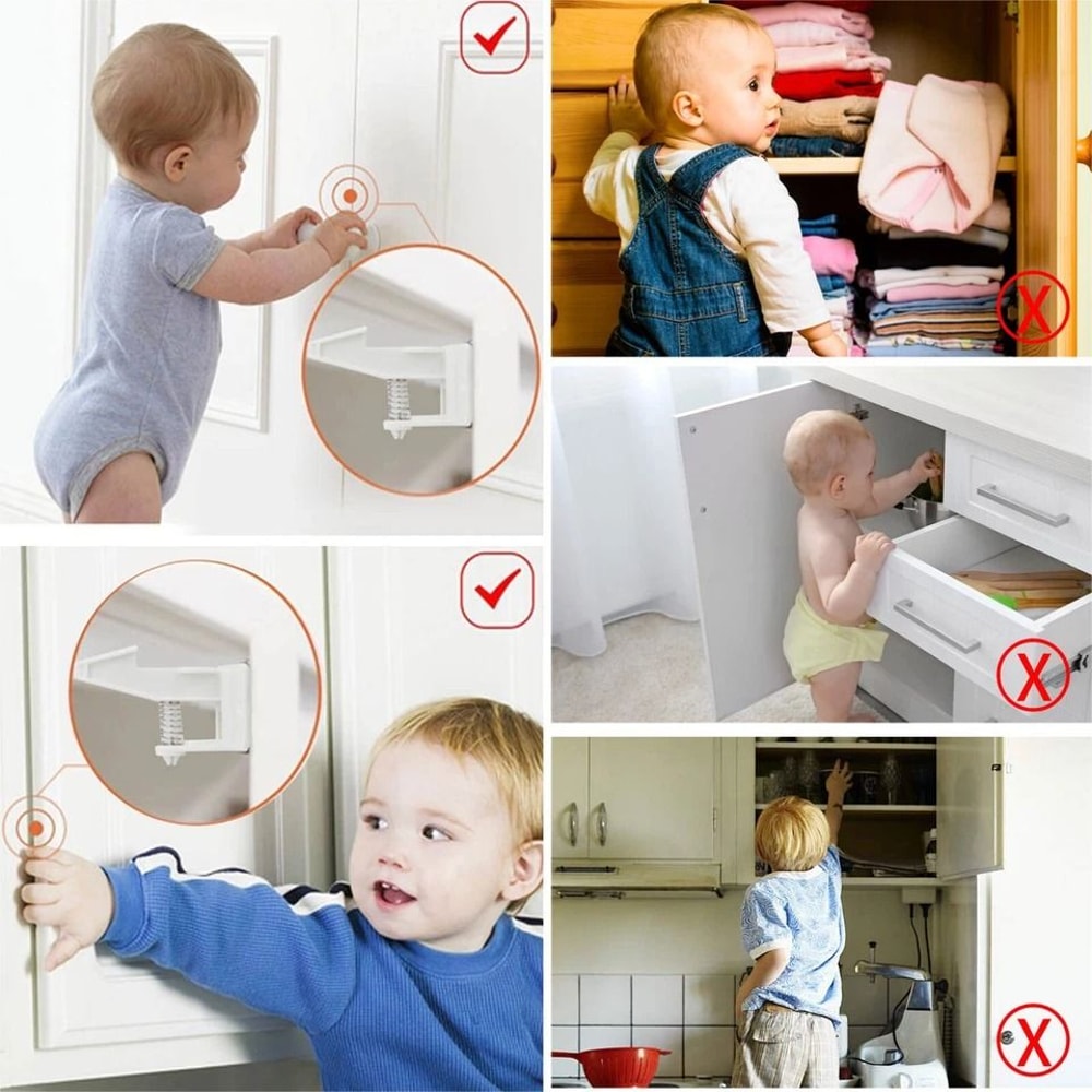 Baby Drawer Door Safety Locks Child Protection Latches Strong Cabinet Locks Secure Your Home 1