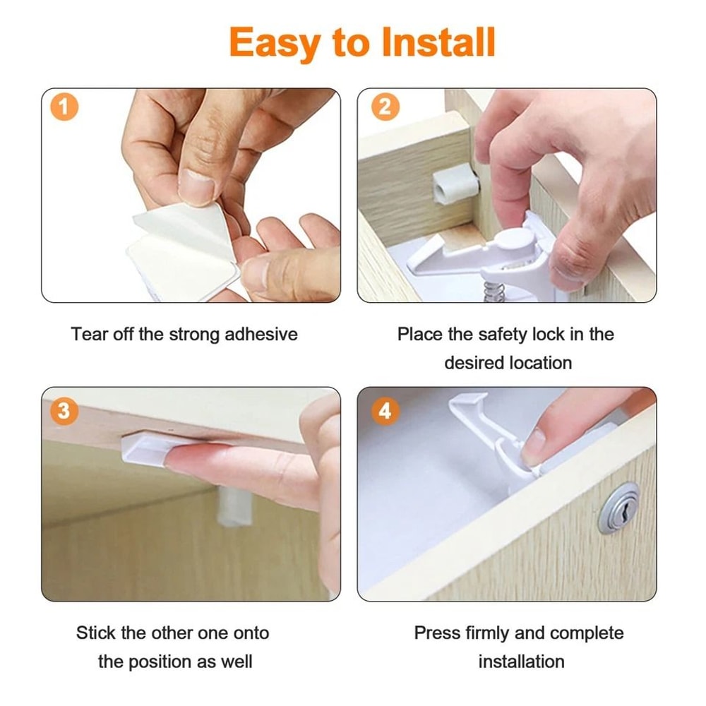Baby Drawer Door Safety Locks Child Protection Latches Strong Cabinet Locks Secure Your Home 2