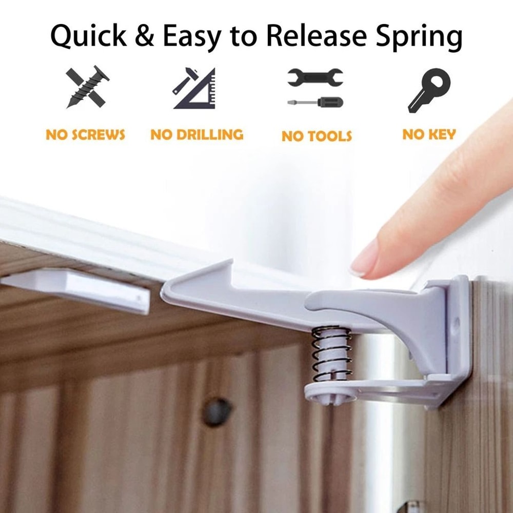 Baby Drawer Door Safety Locks Child Protection Latches Strong Cabinet Locks Secure Your Home 4