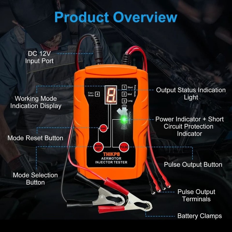 Injector Tester Cleaner Universal Adapter Kit DIY Fuel System Repair Tools 6