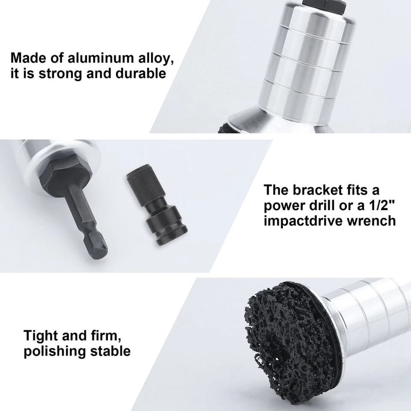 Car Rust Remover Wheel Stud Cleaner Hub Resurfacing Kit Brake Disc Polishing Tool 4