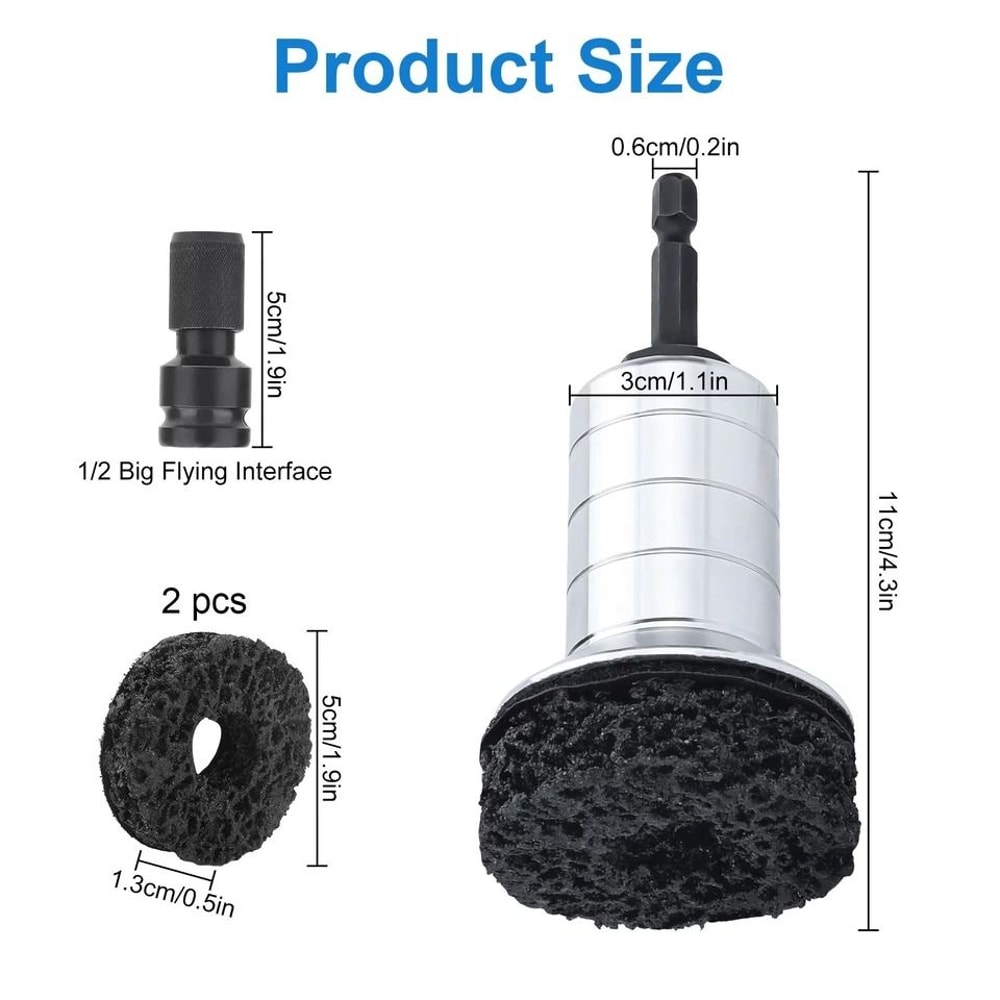 Car Rust Remover Wheel Stud Cleaner Hub Resurfacing Kit Brake Disc Polishing Tool 5