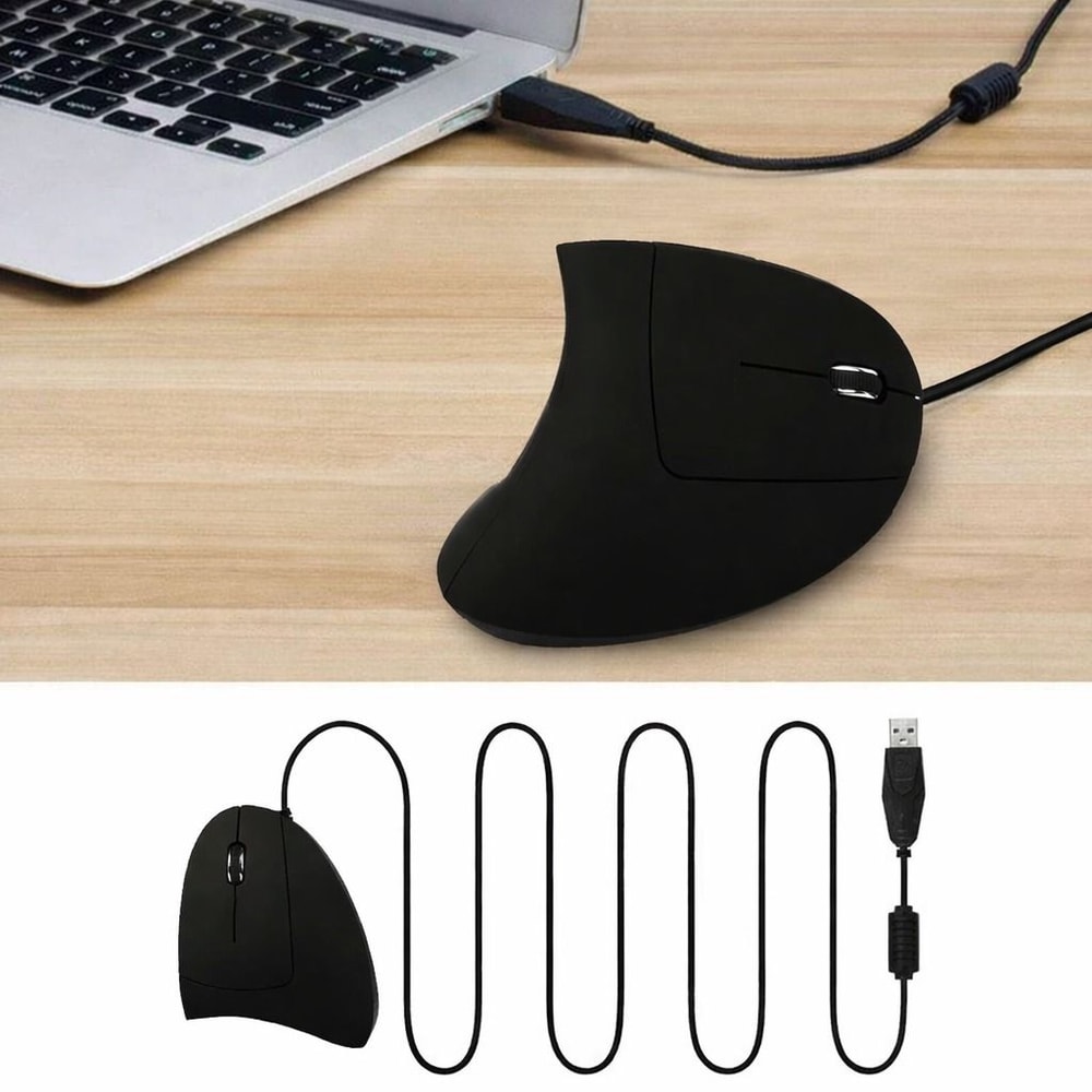Vertical USB Optical Mouse Adjustable Mice For Laptop PC Wired With LED 0