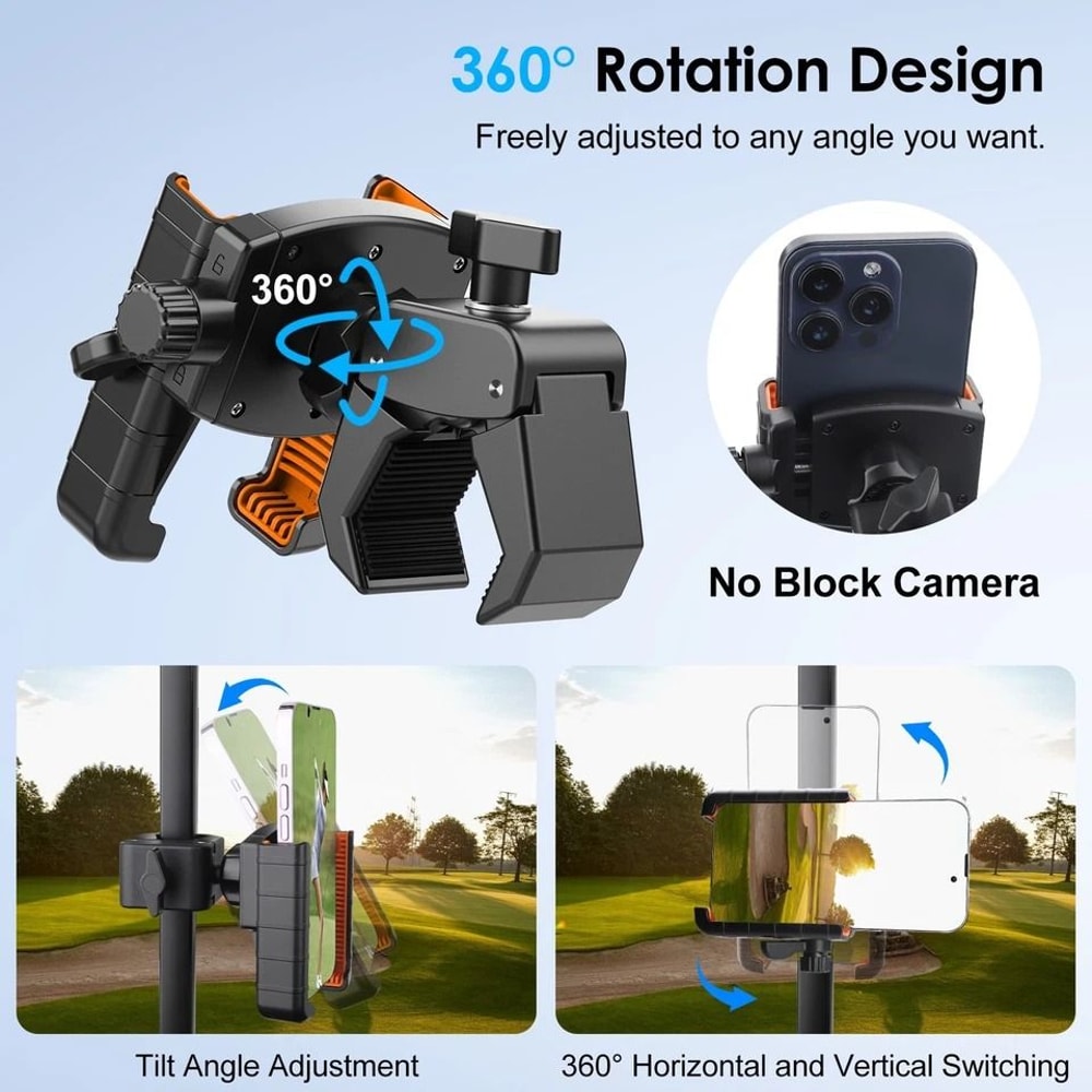 Golf Cart Phone Holder Mount Universal Cell Phone Holder 4