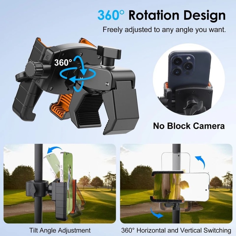 Golf Cart Phone Holder Mount Universal Cell Phone Holder 4