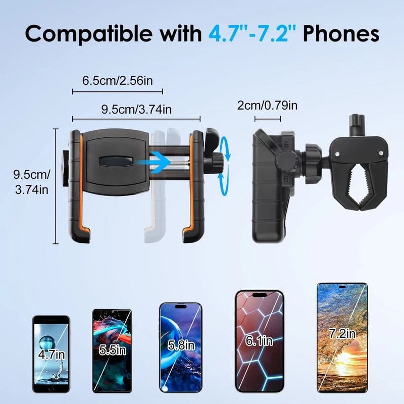 Golf Cart Phone Holder Mount Universal Cell Phone Holder 6