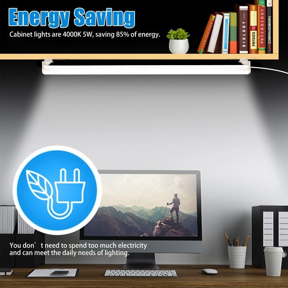 USB Powered Under Cabinet Lights Closet Strip Bar Lamp Magnetic LED Shelf Lighting 5