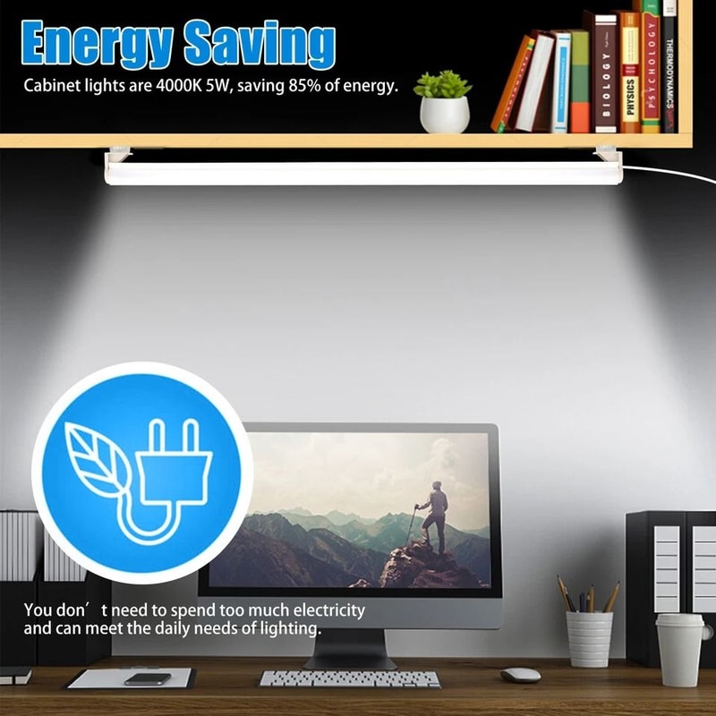 USB Powered Under Cabinet Lights Closet Strip Bar Lamp Magnetic LED Shelf Lighting 5