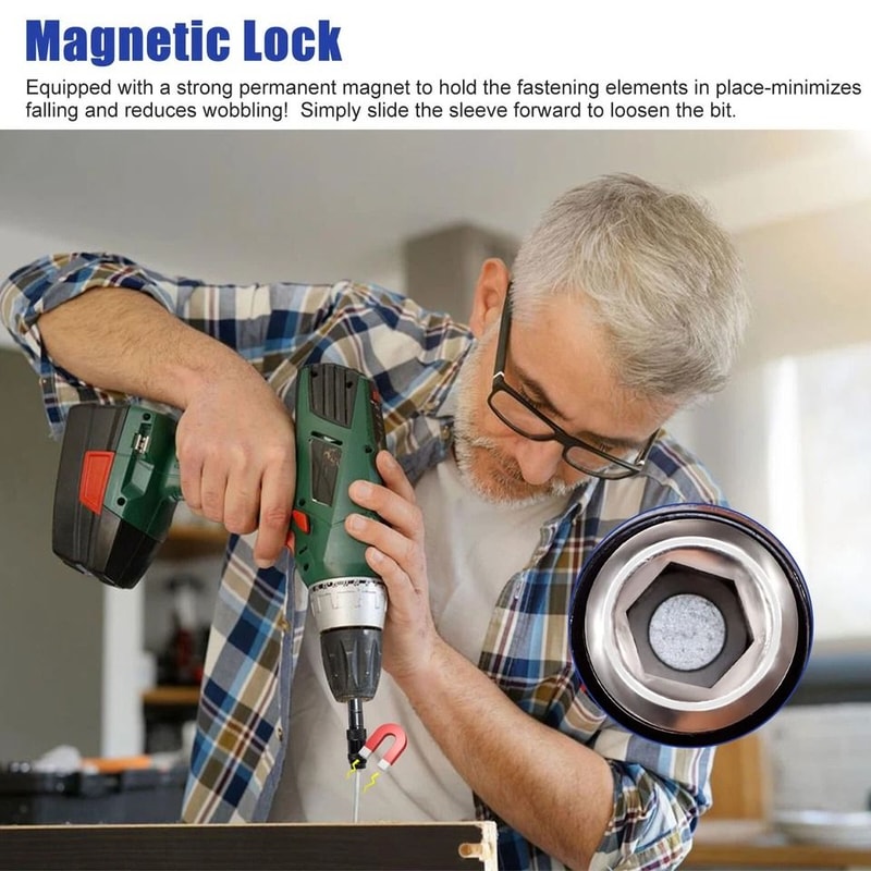 Magnetic Drill Bit Tip Holder Shank Impact Pivoting Accessory Swivel Tool 5