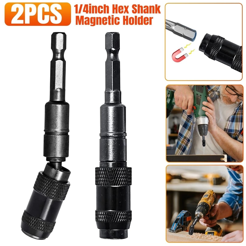 Magnetic Drill Bit Tip Holder Shank Impact Pivoting Accessory Swivel Tool 10