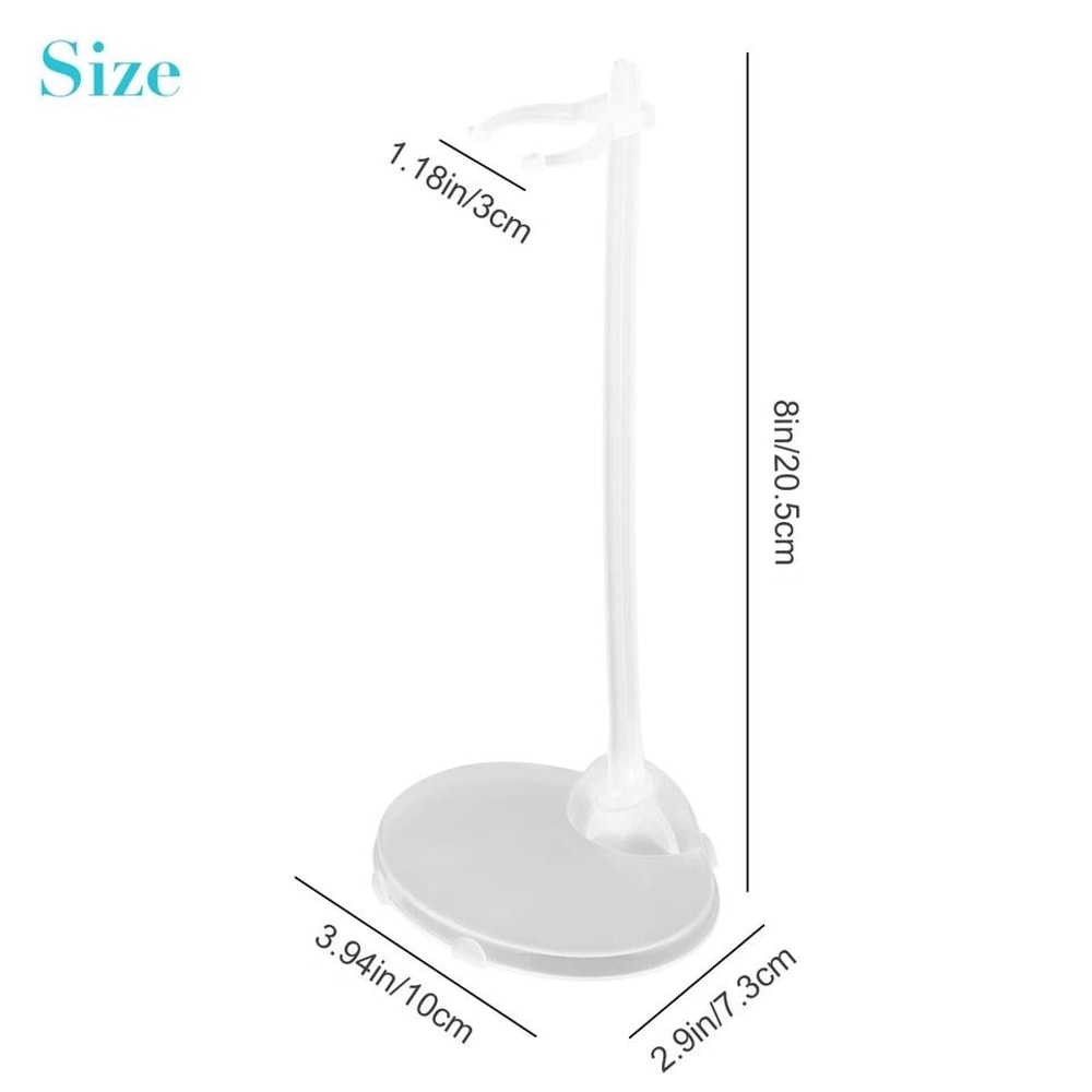 Doll Stand Display Holder With Adjustable Clips White Plastic 1