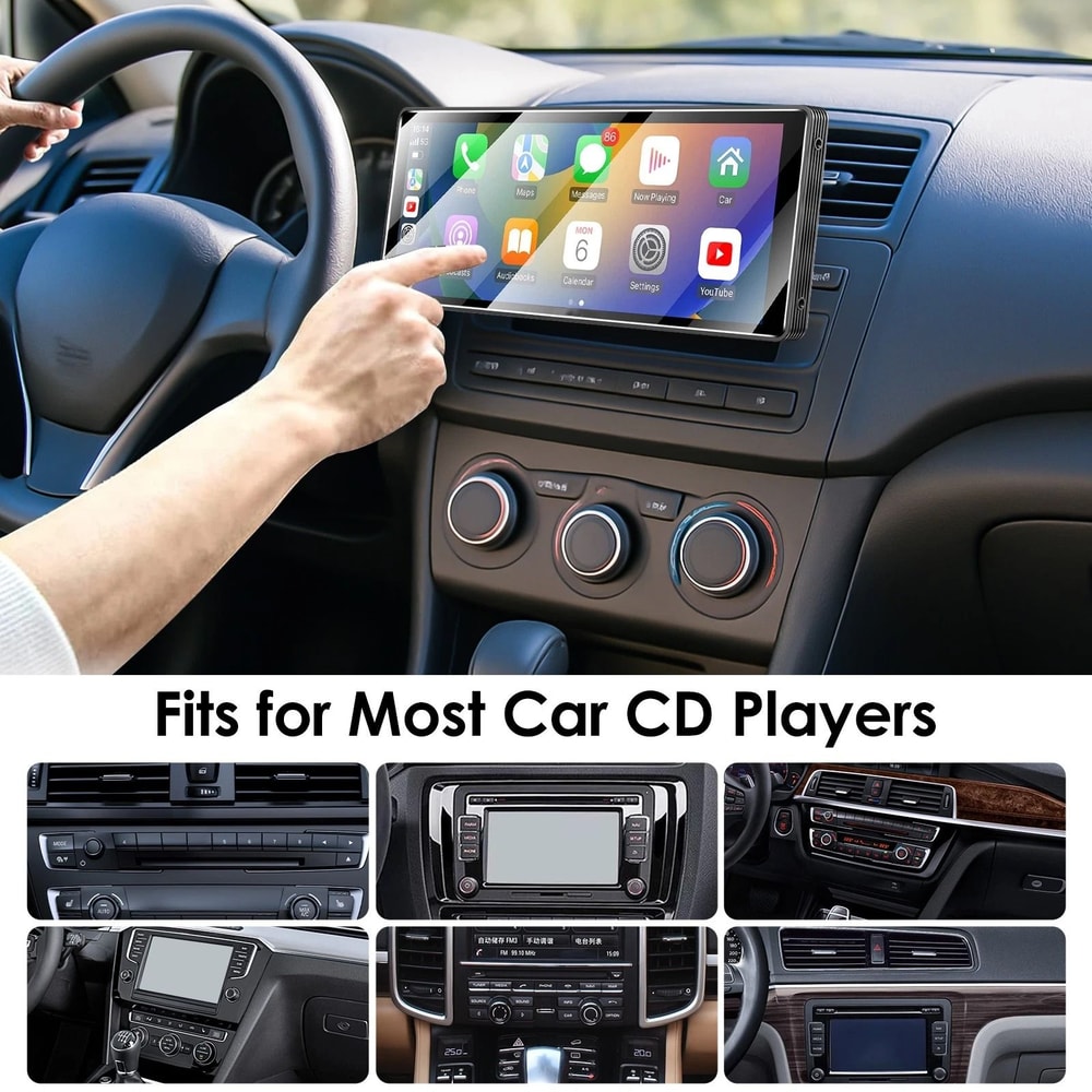 CD Slot Mount CarPlay Screen Holder Adjustable Fit For Monitors GPS And Dash Cams 1