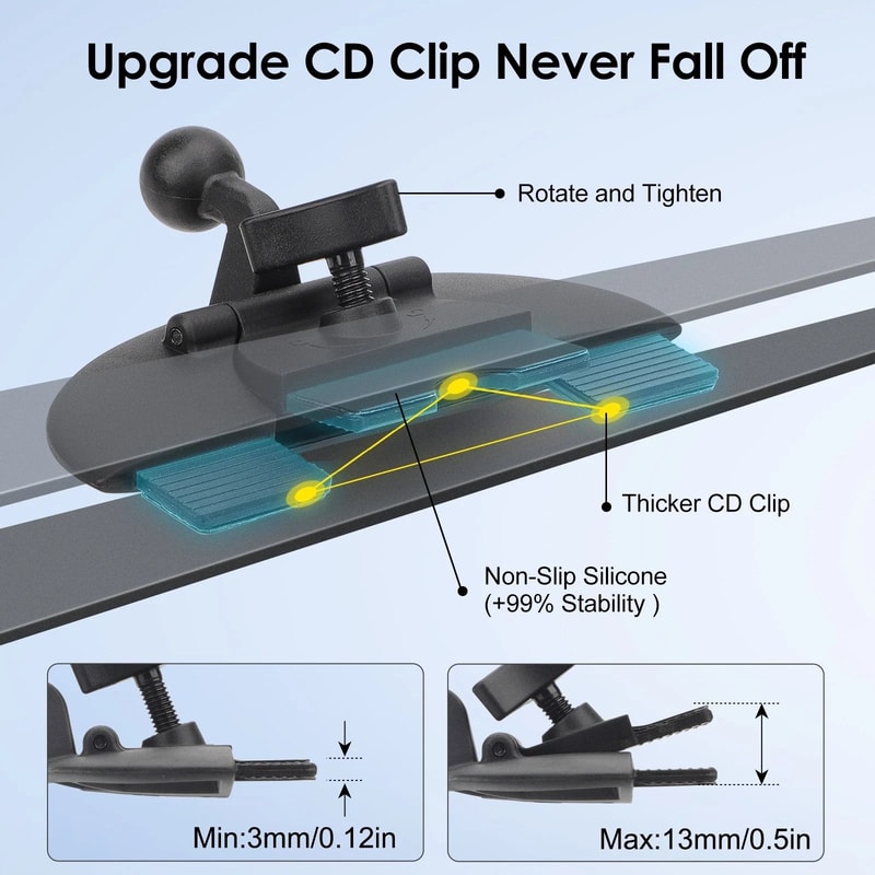 CD Slot Mount CarPlay Screen Holder Adjustable Fit For Monitors GPS And Dash Cams 5