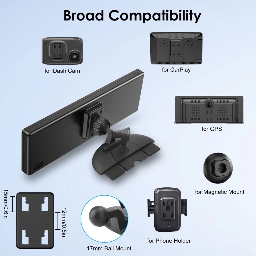 CD Slot Mount CarPlay Screen Holder Adjustable Fit For Monitors GPS And Dash Cams 6
